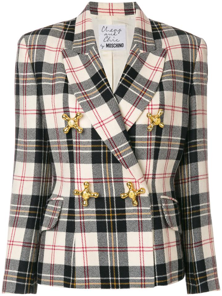 Moschino Vintage Tartan Double-breasted Blazer - Multicolour