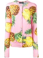 Dolce & Gabbana Pineapple Print Cardigan, Women's, Size: 44, Pink/purple, Silk