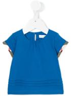 Burberry Kids - Checked Detail T-shirt - Kids - Cotton - 24 Mth, Blue