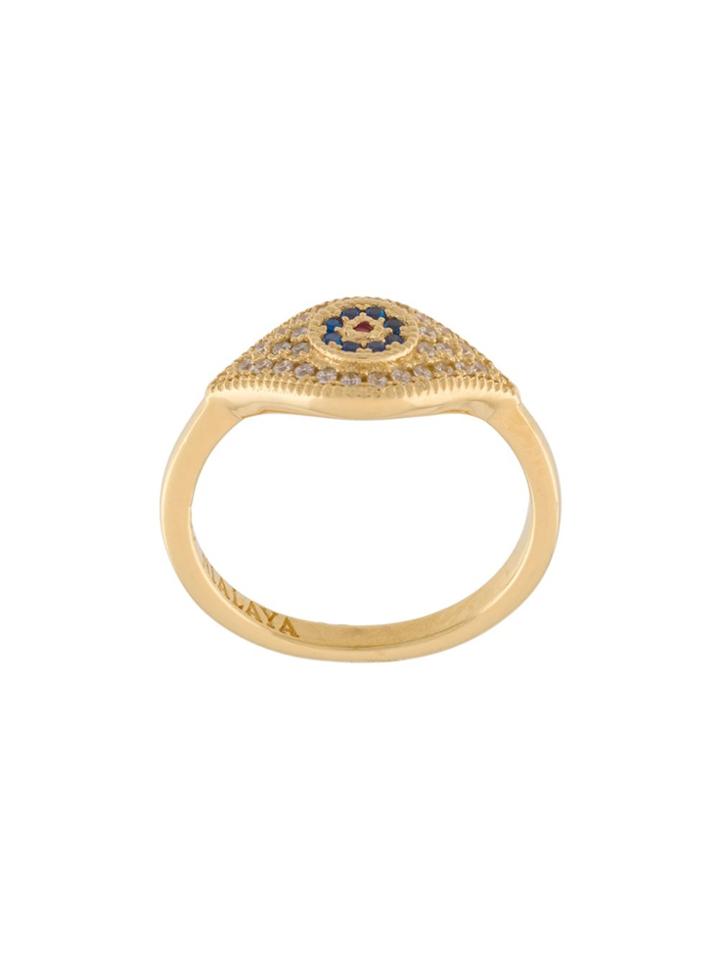 Nialaya Jewelry 'enchanting' Evil Eye Ring - Yellow & Orange