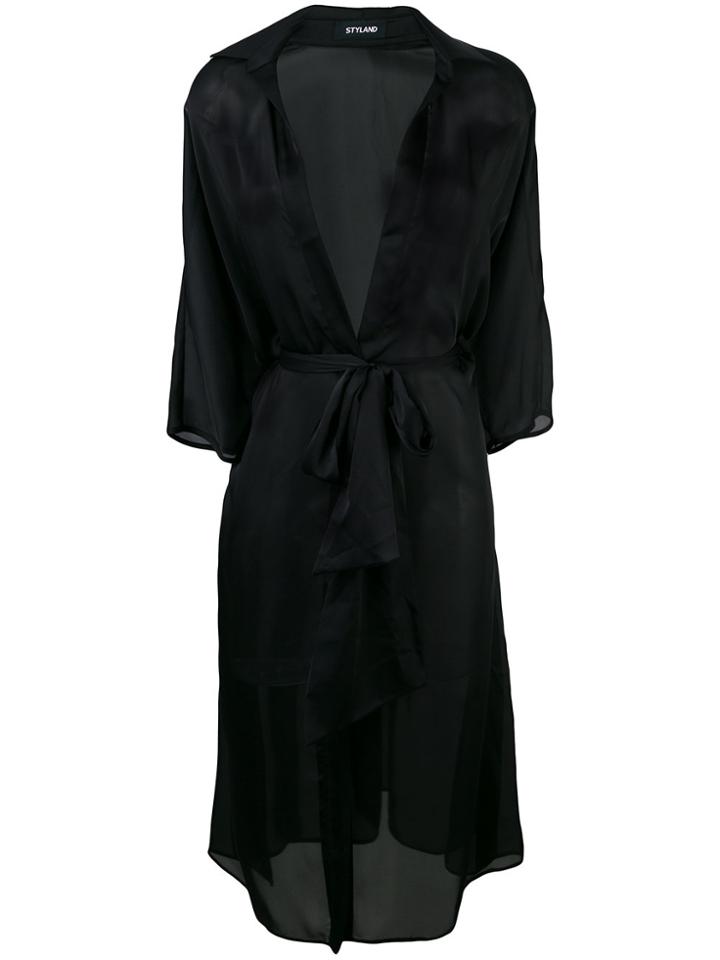 Styland Wrap Dress - Black