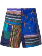 Missoni Mare Pattern Print Swim Shorts - Blue
