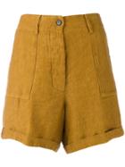 Forte Forte - Tailored Shorts - Women - Linen/flax - 0, Yellow/orange, Linen/flax