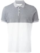 Brunello Cucinelli Bicolour Polo Shirt, Men's, Size: Large, Grey, Cotton