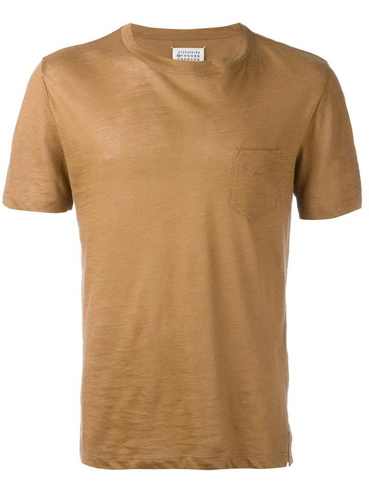 Maison Margiela Chest Pocket T-shirt, Men's, Size: 50, Nude/neutrals, Cotton/ramie