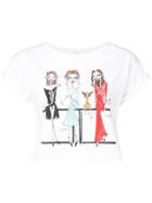 Elisabetta Franchi Cropped Printed T-shirt - White