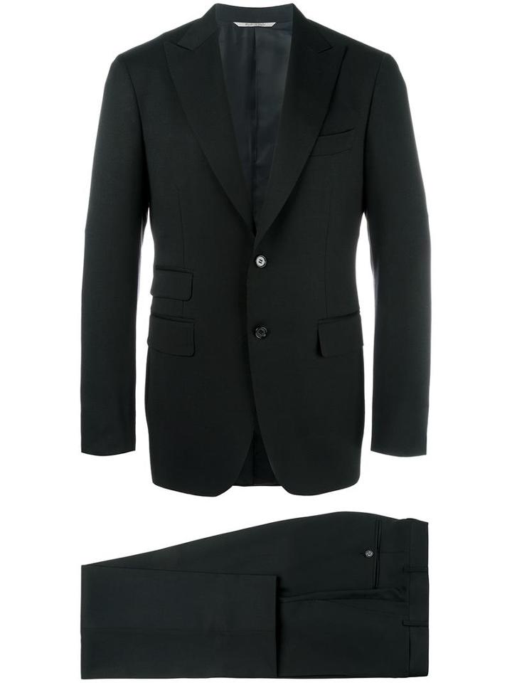 Canali Two Piece Suit, Men's, Size: 52, Black, Wool/cupro
