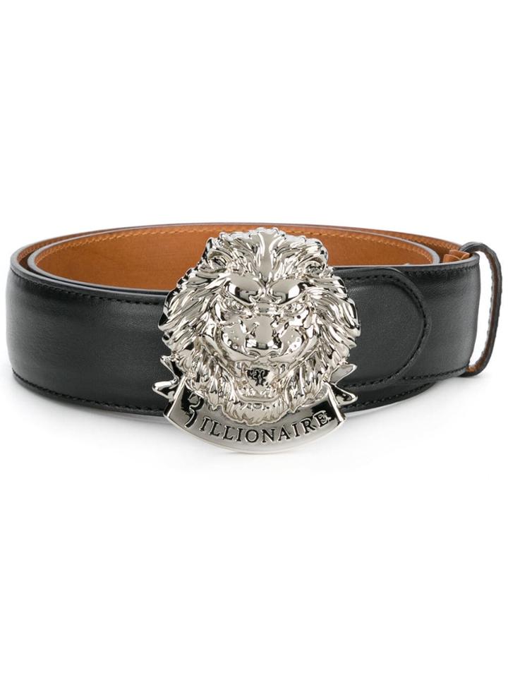 Billionaire Houston Lion Buckle Belt - Black