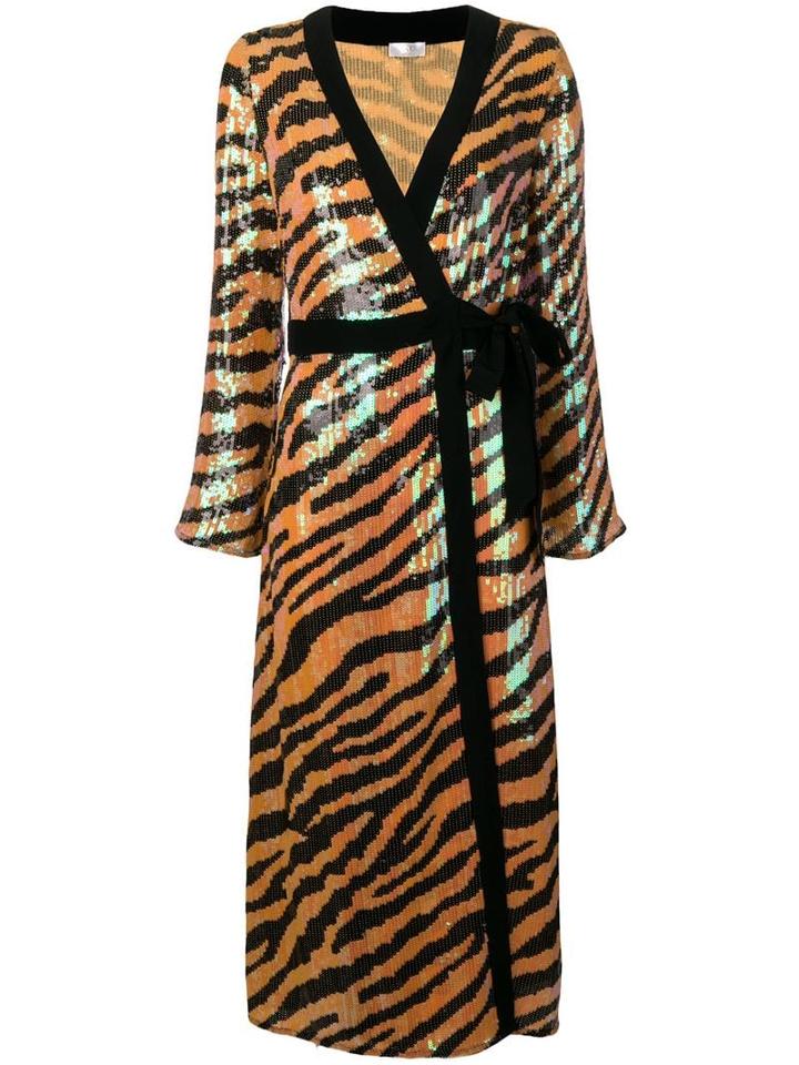 Rixo Tiger Print Dress - Yellow