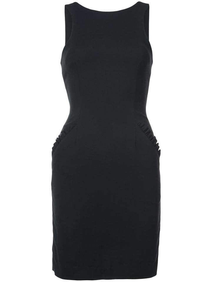 Thomas Wylde Frill Trim V-back Dress - Black