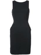 Thomas Wylde Frill Trim V-back Dress - Black