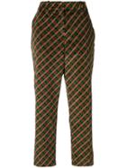 Ines De La Fressange Check Print Velvet Trousers - Black
