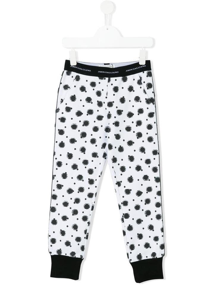 John Galliano Kids - Spot Print Tracksuit Bottoms - Kids - Cotton/spandex/elastane - 8 Yrs, Girl's, White