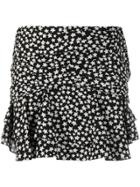 Saint Laurent Star Print Mini Skirt - Black