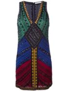 Alice+olivia 'nadia' Embroidered Dress, Women's, Size: 4, Black, Polyester/spandex/elastane
