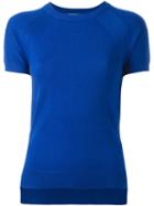 Michael Michael Kors Knitted T-shirt, Women's, Size: Xl, Blue, Viscose/nylon/polyester/cotton
