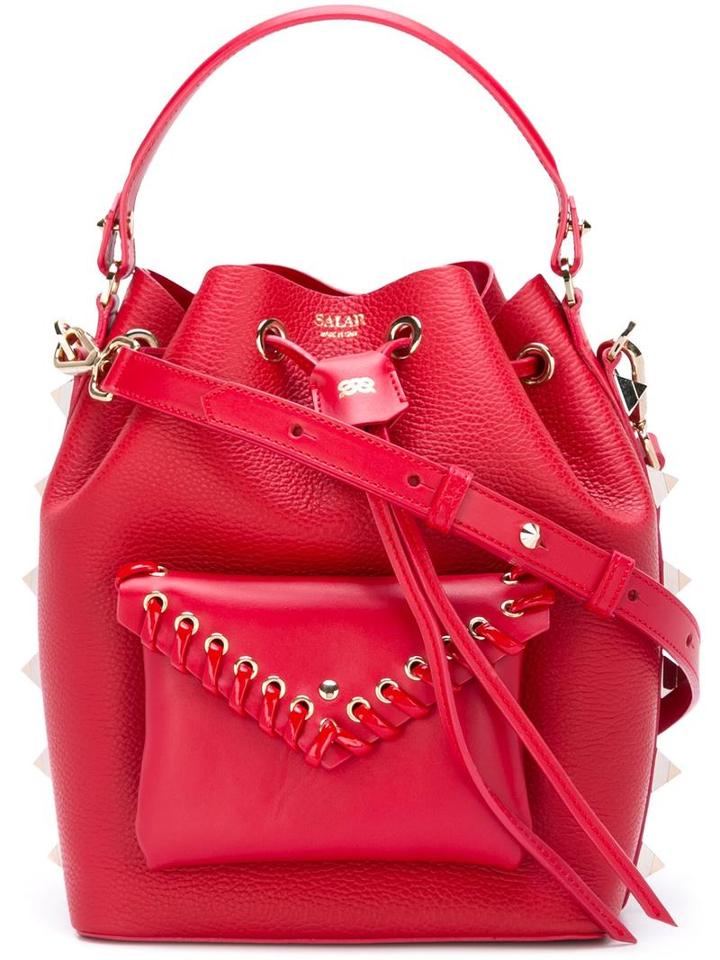 Salar Bucket Shoulder Bag, Women's, Red