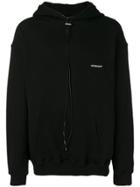 Represent Logo Drawstring Hoodie - Black