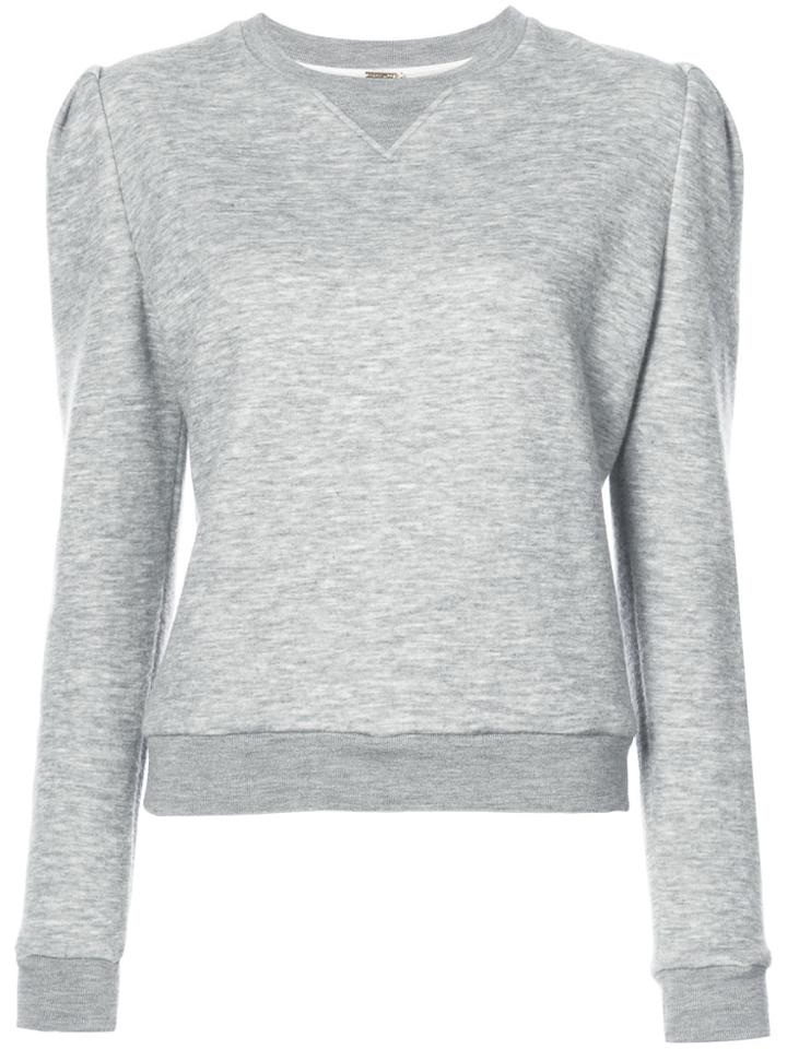 Adam Lippes Luxe Jersey Sweatshirt With Puff Sleeves - Grey