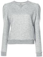 Adam Lippes Luxe Jersey Sweatshirt With Puff Sleeves - Grey