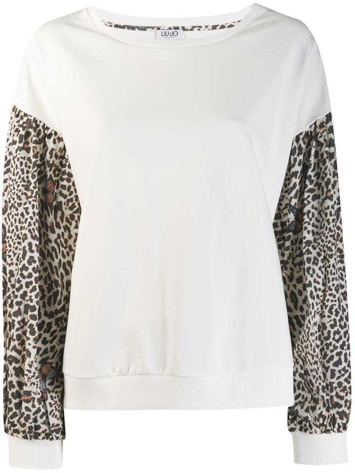 Liu Jo Leopard Print Sweatshirt - White