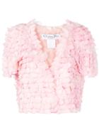 Christian Dior Vintage Open Front Petal Top - Pink
