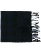 Woolrich Fringed Scarf, Men's, Blue, Polyamide/wool