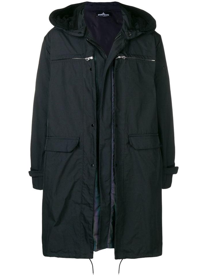 Stone Island Shadow Project Zipped Parka Coat - Black