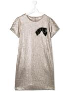 Twin-set Bow Shift Dress - Gold