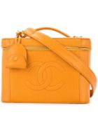 Chanel Vintage Logo Vanity Case Bag - Brown
