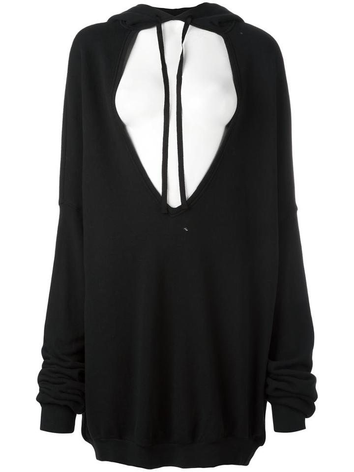 Unravel Hoodie Maxi V-neck Sweatshirt, Women's, Size: Xxs, Black, Cotton