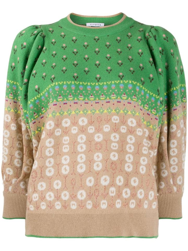 Vivetta Floral Motif Jumper - Green