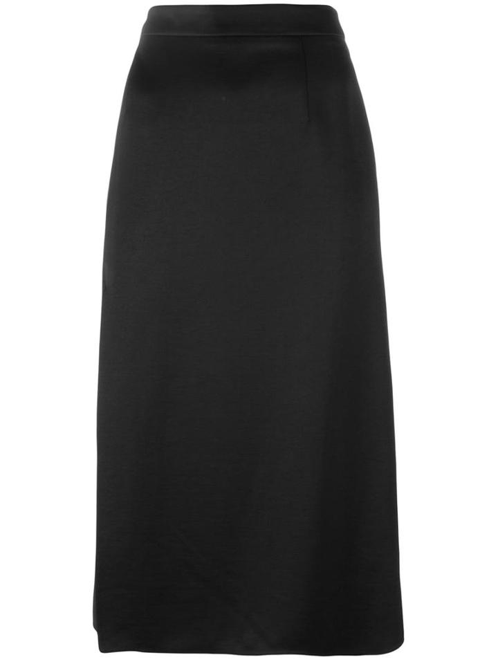 Lanvin Side Slit Midi Skirt, Women's, Size: 36, Black, Polyester/viscose