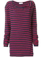 Faith Connexion Wide Neck Striped Jumper - Red