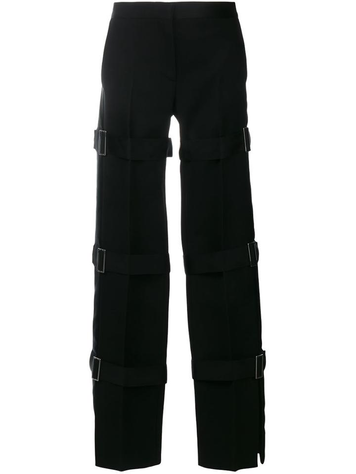 Alexander Mcqueen - Multi Strap Tuxedo Trousers - Women - Silk/cupro/wool - 40, Black, Silk/cupro/wool