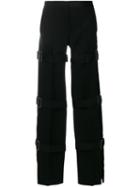 Alexander Mcqueen - Multi Strap Tuxedo Trousers - Women - Silk/cupro/wool - 40, Black, Silk/cupro/wool