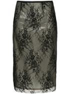 Goen.j Frosted Lace Pencil Skirt - Black