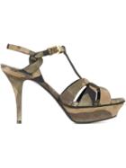 Saint Laurent Tribute Sandals, Women's, Size: 36, Green, Leather