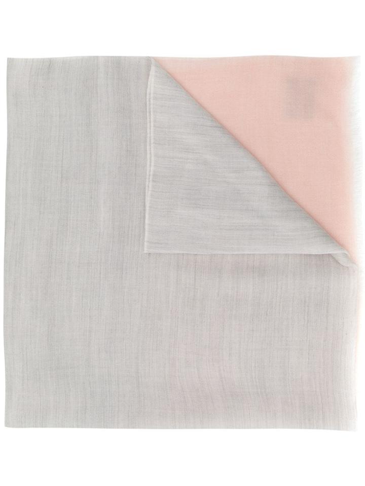 N.peal Contrast End Pashmina Scarf - Grey