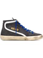 Golden Goose Deluxe Brand Slide Hi-top Sneakers, Women's, Size: 35, Blue, Leather/suede/rubber