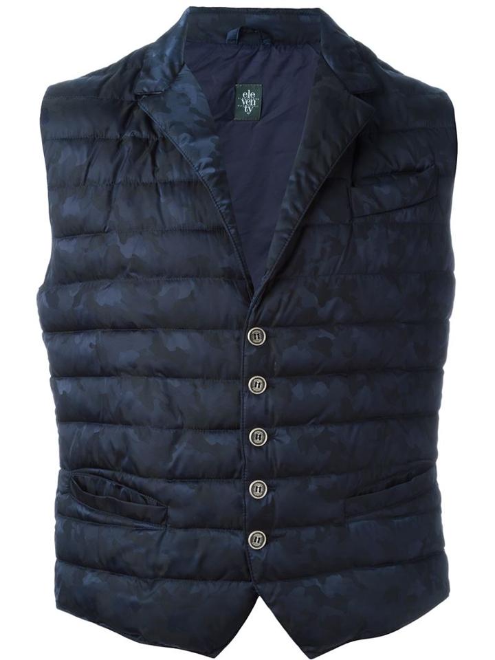 Eleventy Camouflage Print Padded Gilet