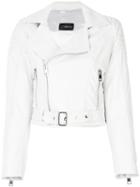 Manokhi - Cropped Leather Jacket - Women - Lamb Skin - 36, White, Lamb Skin