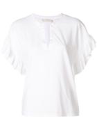 Zanone Frill Trimmed T-shirt - White