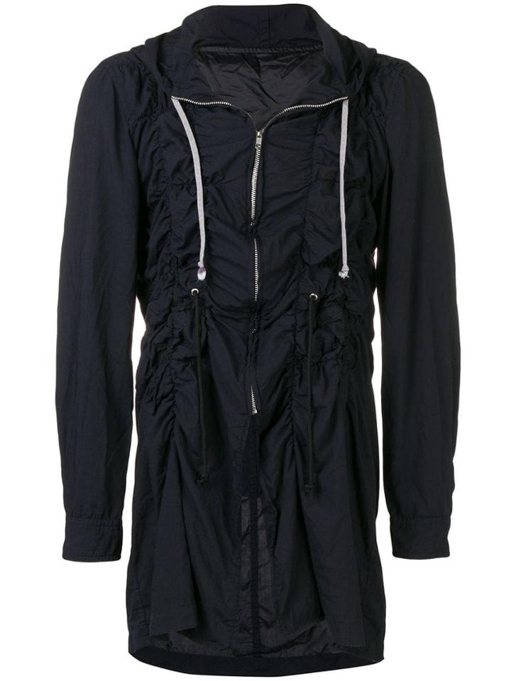 Comme Des Garçons Homme Plus Crinkle Zip-up Hoodie - Blue