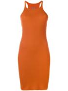 Rick Owens Drkshdw - Ribbed Elongated Tank - Women - Cotton - L, Yellow/orange, Cotton