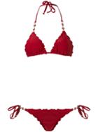 Amir Slama Triangle Bikini Set, Women's, Size: Gg, Red, Elastodiene