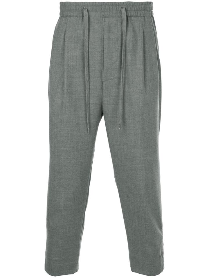 Monkey Time Cropped Drop Crotch Trousers - Grey
