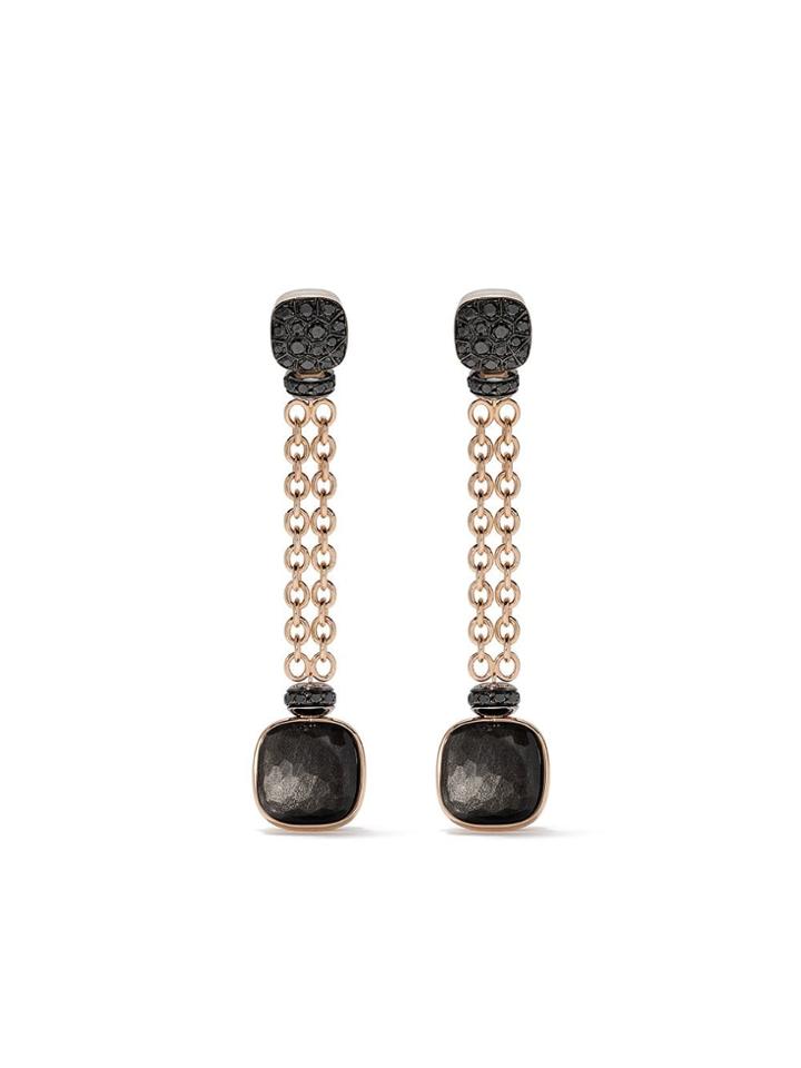 Pomellato 18kt Rose And White Gold Nudo Obsidian And Black Diamond