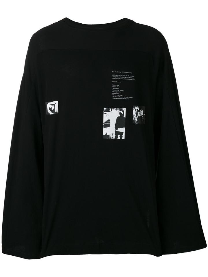 Julius - Printed Longsleeved T-shirt - Men - Cotton - Iii, Black, Cotton