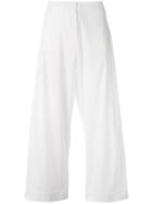 Federica Tosi - Cropped Trousers - Women - Cotton/polyamide/spandex/elastane - M, White, Cotton/polyamide/spandex/elastane